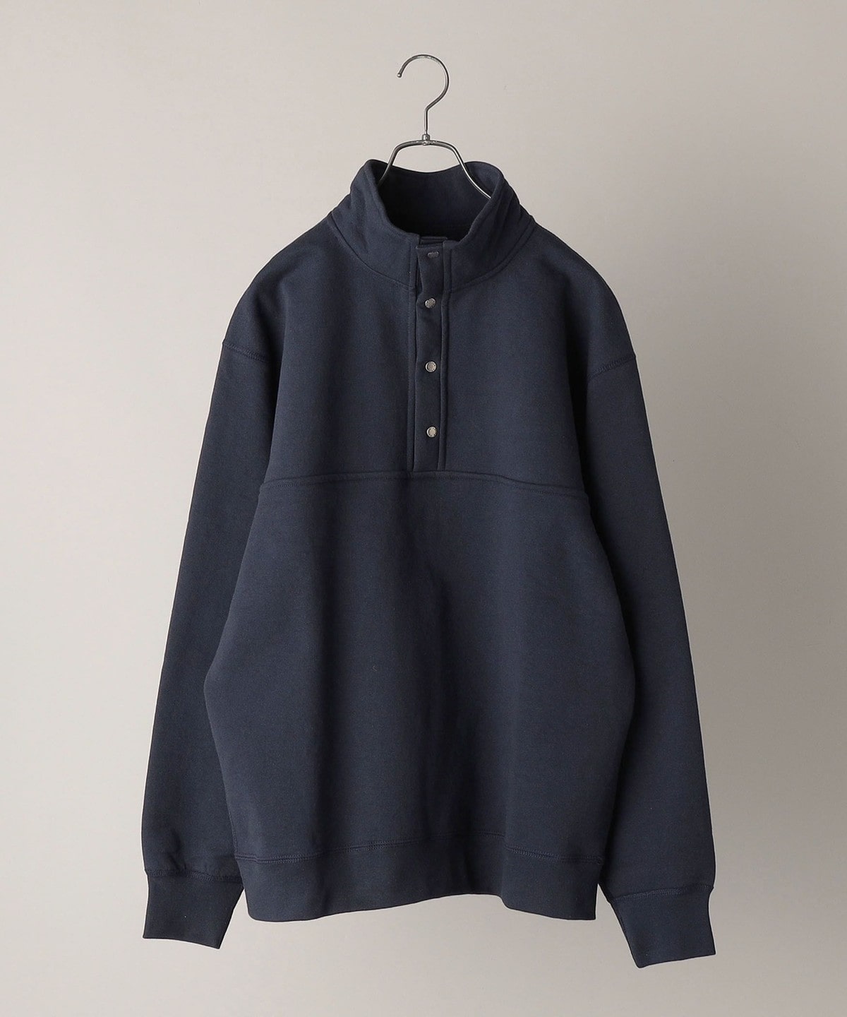 Adsum: 3/4 Snap Front Sweater Dark Navy ネイビー
