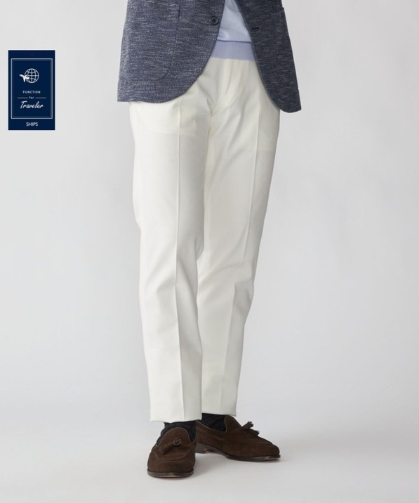 SHIPS:〈FUNCTION/手洗い可能〉コットン ノープリーツ 4WAY ストレッチ