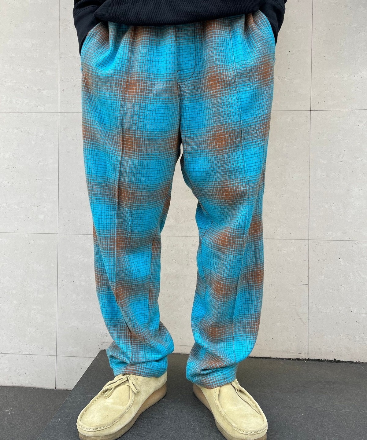 NOMA t.d.: Ombre Plaid Pants ライトブルー