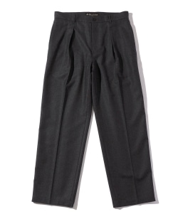 BATEAUX DE SHIPS ワイドテーパード トラウザーズ　ストライプ SHIPS スラックス BATEAUX DE SHIPS: ツイード ワイドテーパード