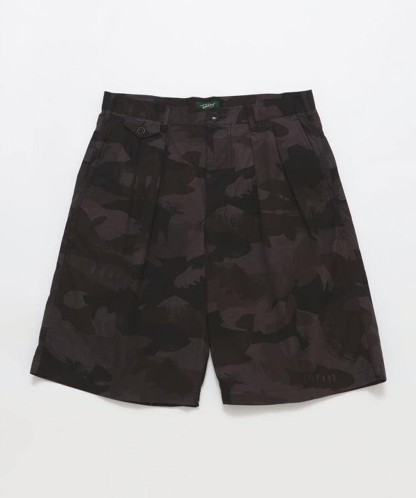 TAKE&SONS: ANGLER CAMO 2PLEATS SHORT