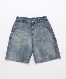 PORTER CLASSIC: STEINBECK DENIM PAINTER SHORTS VINTAGE