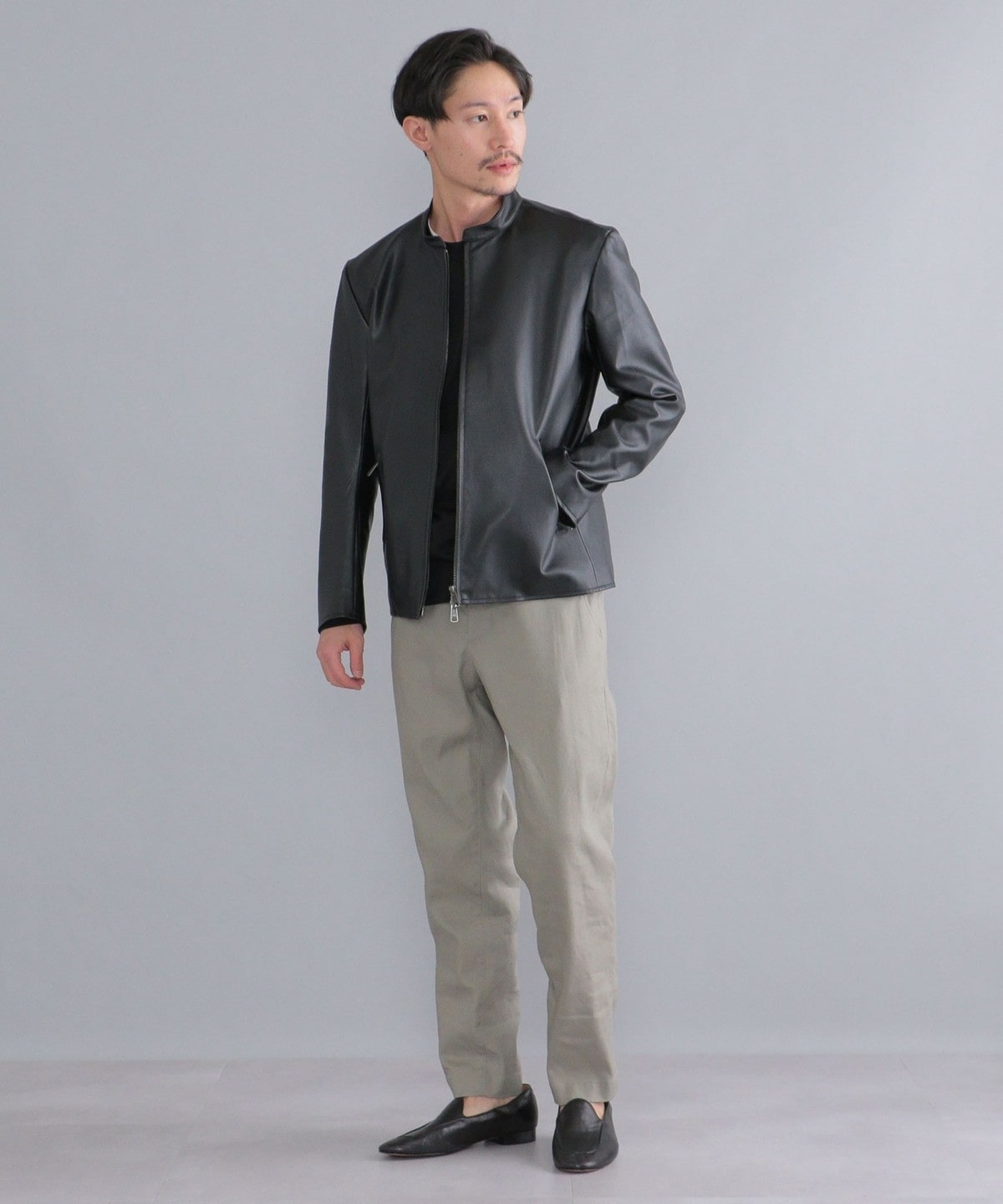 SHIPS: Synthetic Leather シングルライダース ジャケット 22SS 