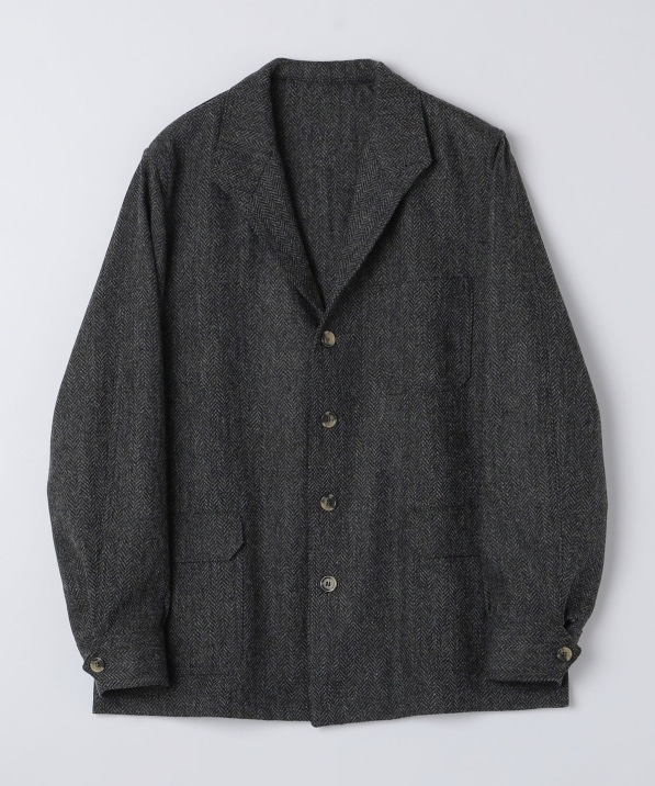 JUSTO GIMENO ツイードヘリンボーン リバーシブル ステンカラーコート JUSTO GIMENO ツイードヘリンボーン リバーシブル ステンカラー