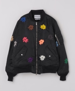 NOMARHYTHM TEXTILE: FLOWER EMBROIDERY FLIGHT JACKET