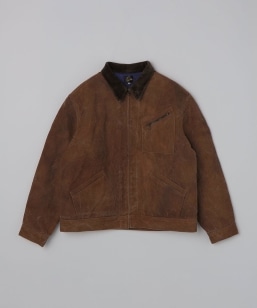 NEEDLES: Zipped Work Jacket Duck Canvas Kakishibu Paint