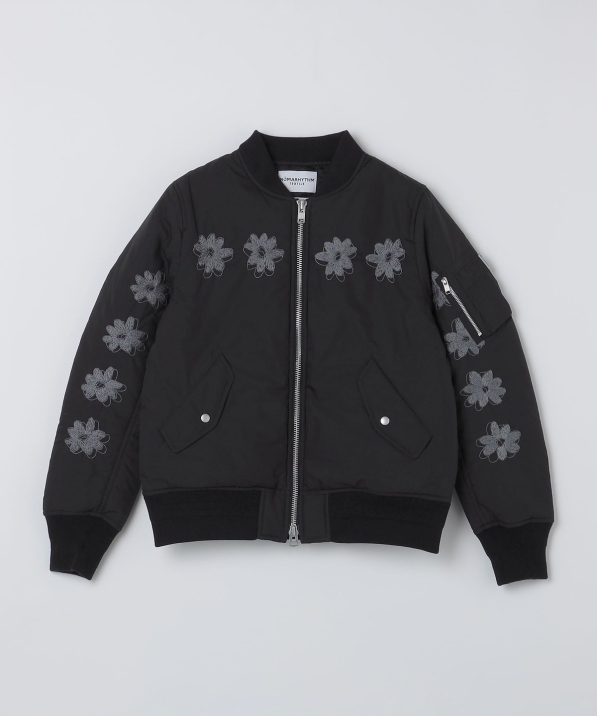 NOMARHYTHM TEXTILE:  Flower Embroidery Flight Jacket