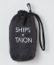 *【SHIPS別注】TAION: ワンポイント ロゴ ワッペン ナイロン クルーネック インナーダウン カーディガン
