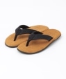 ISLAND SLIPPER x GROWN&SEWN: TONG W/OAK BLACK D �u���E���n
