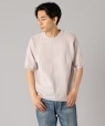 SHIPS: japan quality AMOSSA(R) リンクス チェック ニットTシャツ ライトグレー