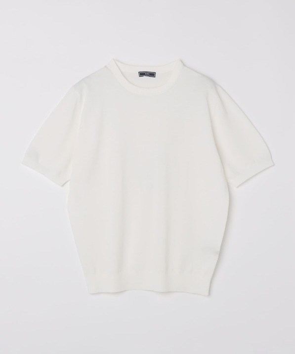 SHIPS:�q�ڐG�⊴�r ICE COTTON �N���[�l�b�N �V���[�g �X���[�u �j�b�g T�V���c