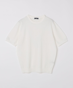 SHIPS:�q�ڐG�⊴�r ICE COTTON �N���[�l�b�N �V���[�g �X���[�u �j�b�g T�V���c