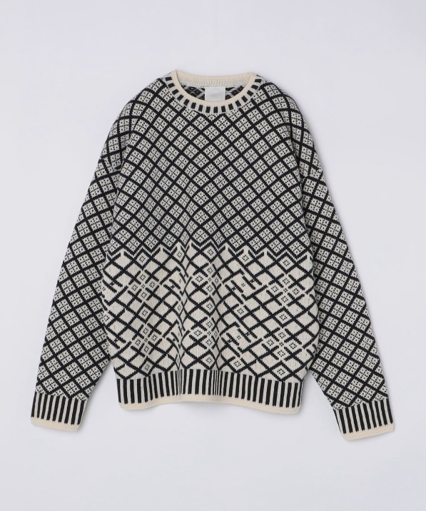 HUM VENT ヒューベント コーラルサンカ ジャガード ニット セーター HUM VENT: CORAL SANQUHAR SWEATER ジャガード セーター｜ SHIPS 公式