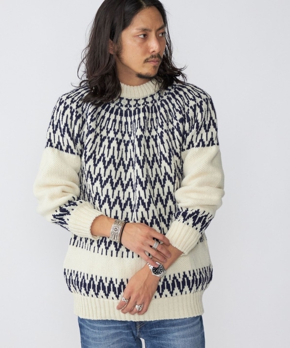 SHIPS別注】Guernsey Woollens: アイスランディック クルーネック