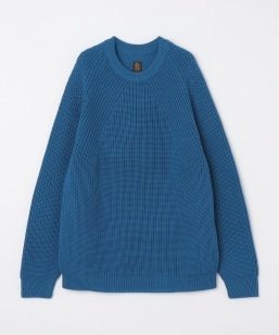 完売BATONER CHOMA CREW NECK 3 ブルー サマーニット 完売BATONER CHOMA CREW NECK 3 ブルー サマーニット BATONER