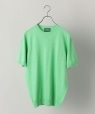 ALAN PAINE : コットン/シルク/ウール クルーネック半袖Tシャツ ライトグリーン