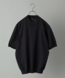 SHIPS:CORDURA(R) コットン モックネック 半袖ニットTシャツ ブラック