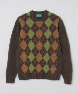 ABB】silk blend ALAN ニット ブラウン ALANPAINE: 14ゲージ コットン