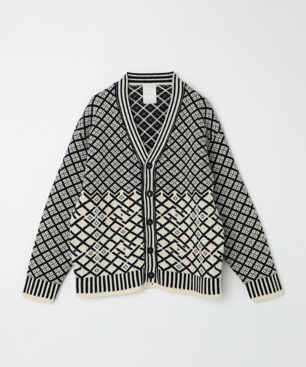 HUM VENT: CORAL SANQUHAR CARDIGAN｜ SHIPS 公式サイト