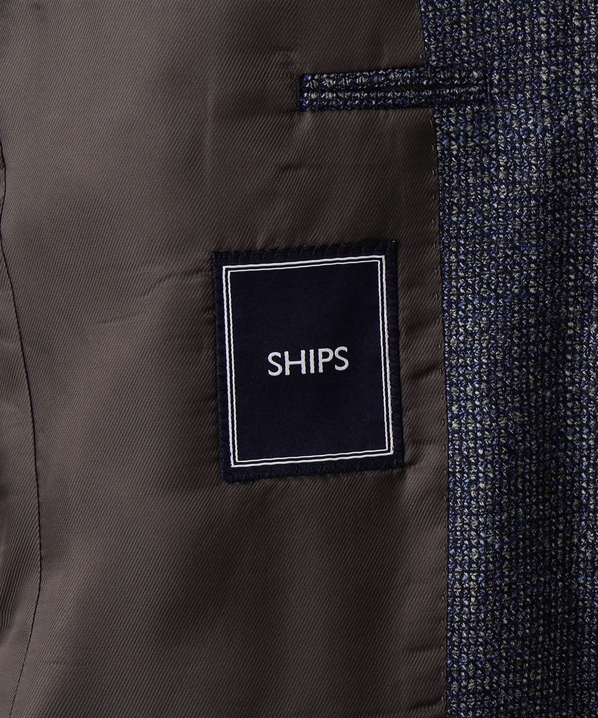 SHIPS:ロロピアーナ シルクエア ブルーメランジ S3ボタン ジャケット 