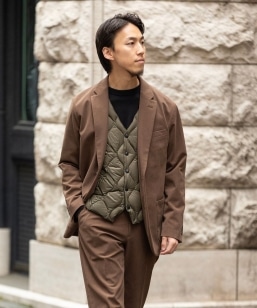 <美品>CARUSO カシミヤ100% ネイビー ジャケット サイズ42 SHIPS別注】CARUSO: aidaモデル ワイドラペル ツイードチェック