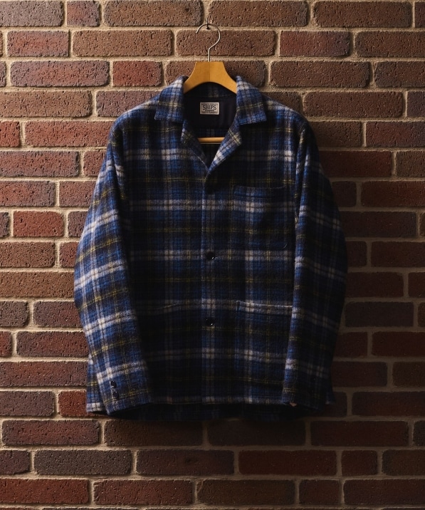 SHIPS × MONTI社製生地 カラミ シャツジャケット M ネイビー SHIPS: AUTHENTIC シャギー ネル シャツ ジャケット｜ SHIPS 公式サイト