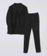 VALDITARO: リネン シングル3ボタン スーツ ブラック