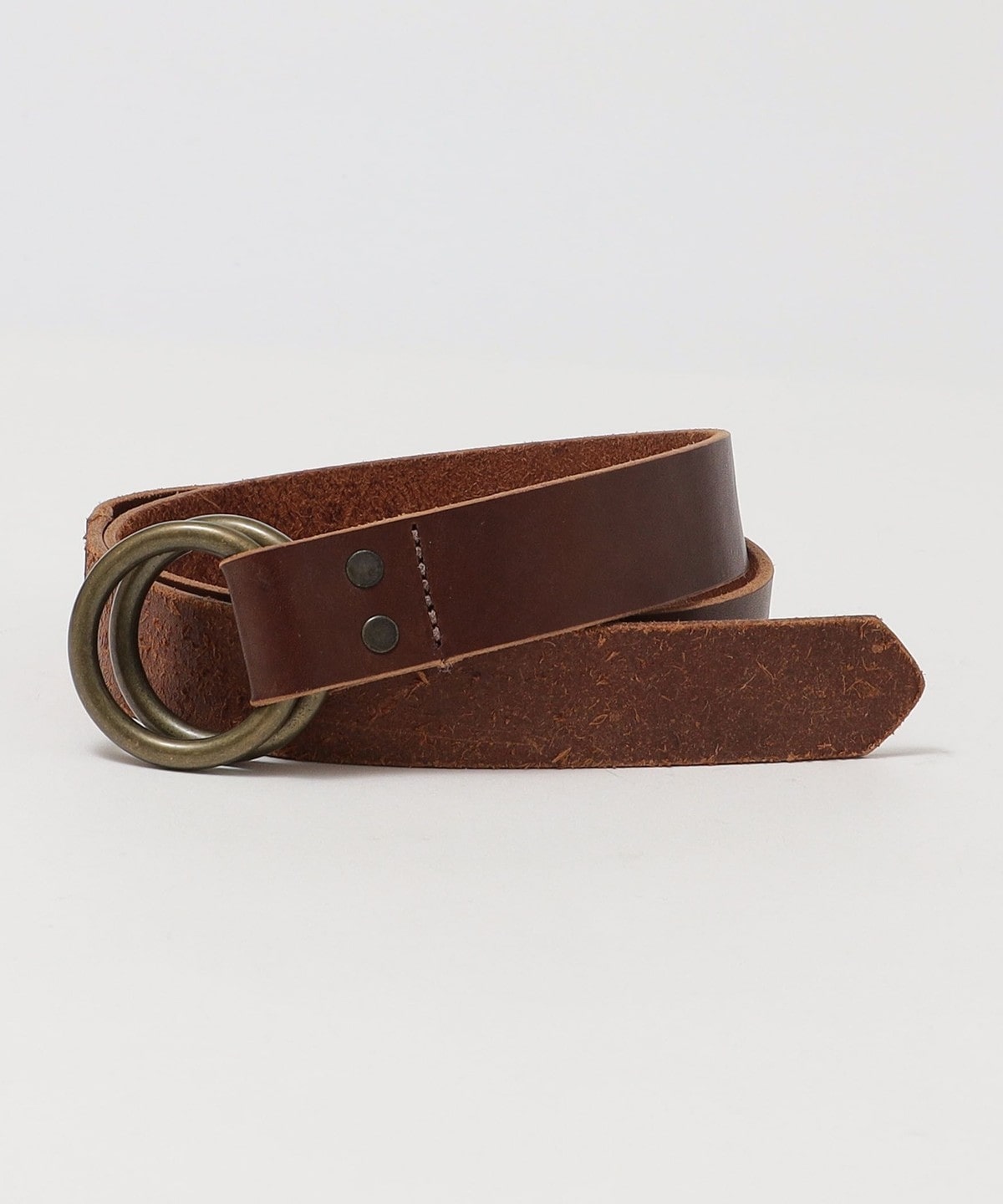 GROWN&SEWN: O-Ring Signature Leather Belt キャメル