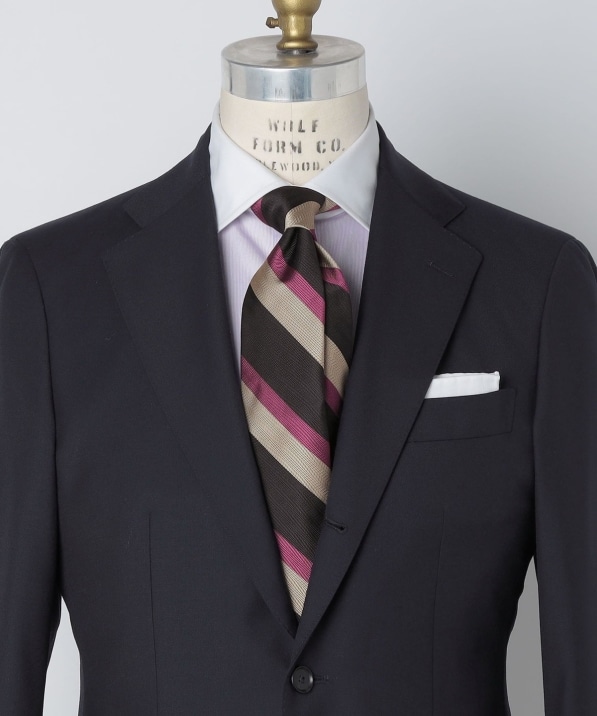 SHIPS別注】TUDOR ROSES: シルク ヘリンボーン レジメンタル ネクタイ