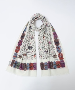 Drake's: ELEPHANTS&FLOWERS WOOL-SILK