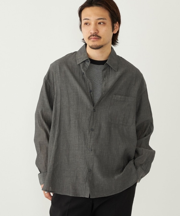 予約》【SHIPS Colors別注】Engineer:シアー デニム シャツ◇｜ SHIPS