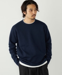 SHIPS any:〈洗濯機可能〉カラー ダンボール クルーネック プル