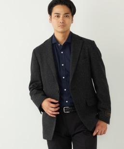 【hiro】SHIPS ツイードジャケット SHIPS any: ツイード シングル ポケット ジャケット［NAVY BLUE