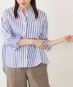 SHIPS Colors:�q����@�\�r���[�� ���l�� (EURO Linen) �I�[�o�[ �V���c��