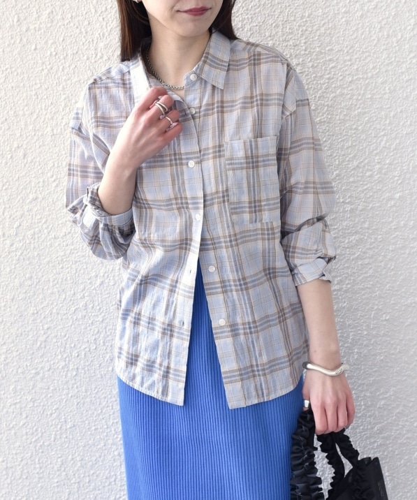 予約》SHIPS Colors:〈手洗い可能〉シアー チェック シャツ◇｜ SHIPS
