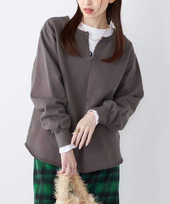 SHIPS Colors:〈手洗い可能〉USA 裏毛 スキッパー プルオーバー