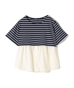 SHIPS Colors:�V���c ���C���[�h���C�N �{�[�_�[ �����N TEE