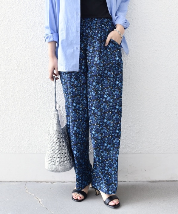 予約》SHIPS Colors:〈手洗い可能〉MULHOUSE フラワー プリント パンツ