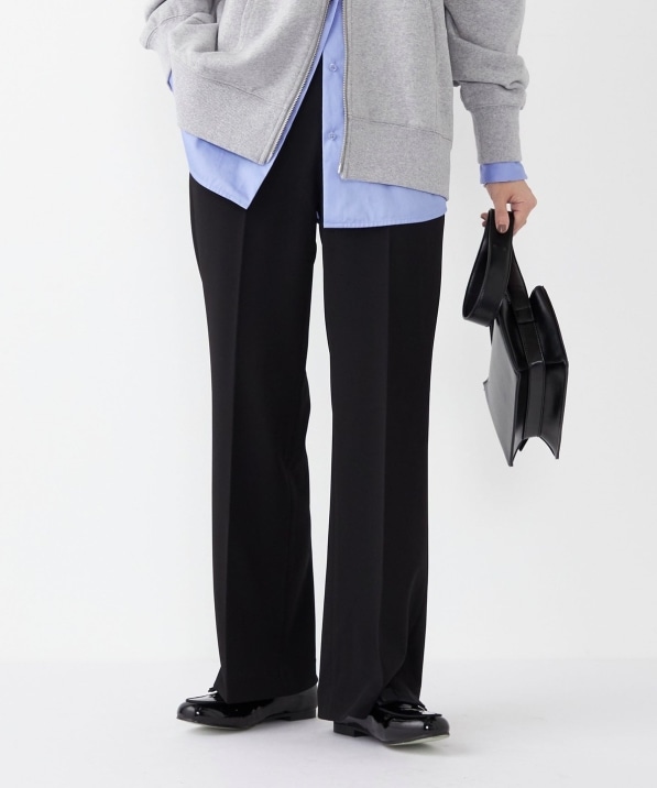 ADORE フレアパンツ ネイビー 約3万円 匿名配送 SHIPS Colors:〈手洗い可能〉ストレッチ ジョーゼット セミ