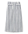 SHIPS Colors:〈洗濯機可能〉レーヨン リネン ストライプ タイト スカート ネイビー
