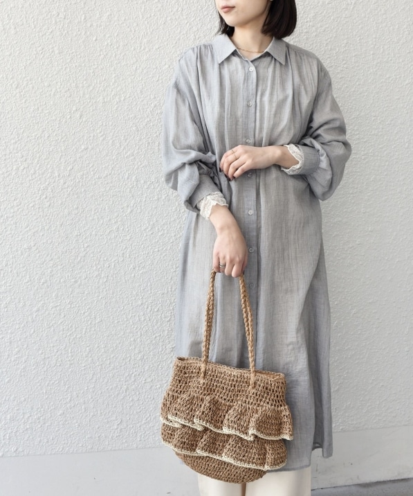 予約》SHIPS Colors:〈手洗い可能〉ボイル シャンブレー シャツ