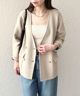 SHIPS Colors:�q��􂢉\�r�j�b�g �J���[���X �_�u���{�^�� �W���P�b�g