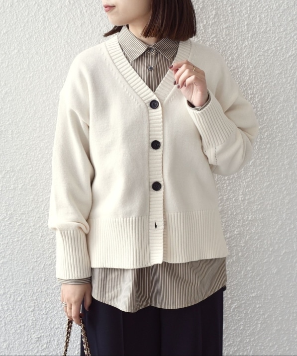 SHIPS Colors:〈手洗い可能〉フラッフィー Vネック カーディガン