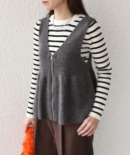 SHIPS for womenシップス　ホールガーメントボートネックプルオーバーニット　ベージュ SHIPS Colors:〈手洗い可能〉ヘムプリーツ ボートネック ニット