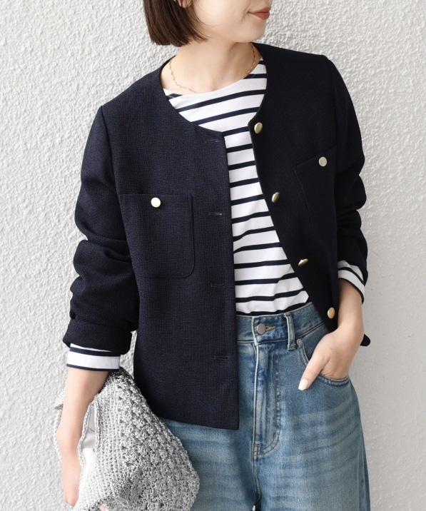 予約》SHIPS Colors:〈手洗い可能〉ツイードライク クロップド