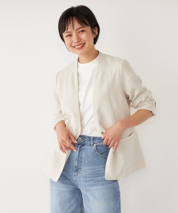 SHIPS Colors:〈洗濯機可能〉リネン ライク ジャケット◇: アウター