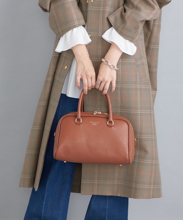 定価23650円CHRISTIAN VILLA Boston Bag ピンクベージュ - ハンドバッグ