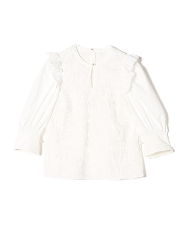 Arobe:〈手洗い可能〉バンピー フリル ブラウス｜ SHIPS 公式サイト