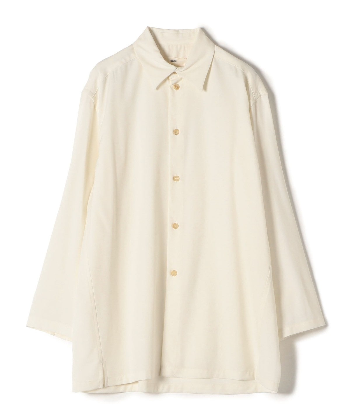 unfil:ファインウールオーバーサイズシャツ ホワイト