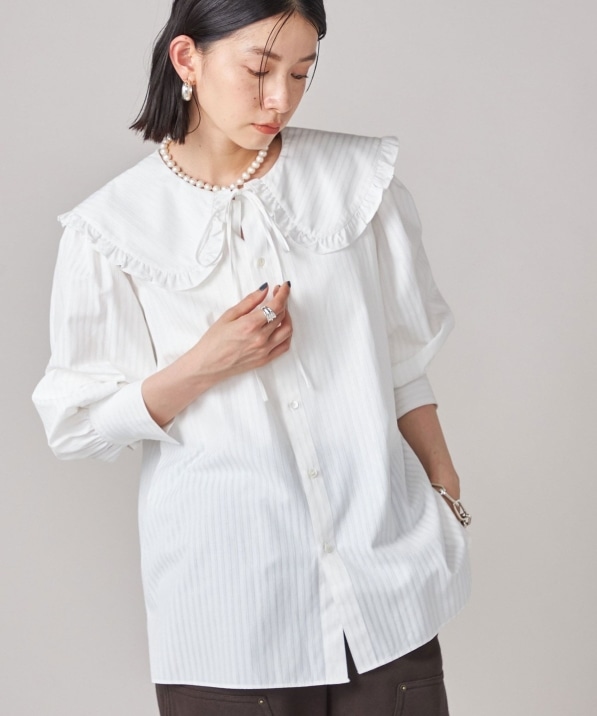 SHIPS NINE CASE:〈手洗い可能〉ビッグ カラー ブラウス｜ SHIPS 公式